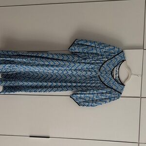 Blue and White Chevron Dress